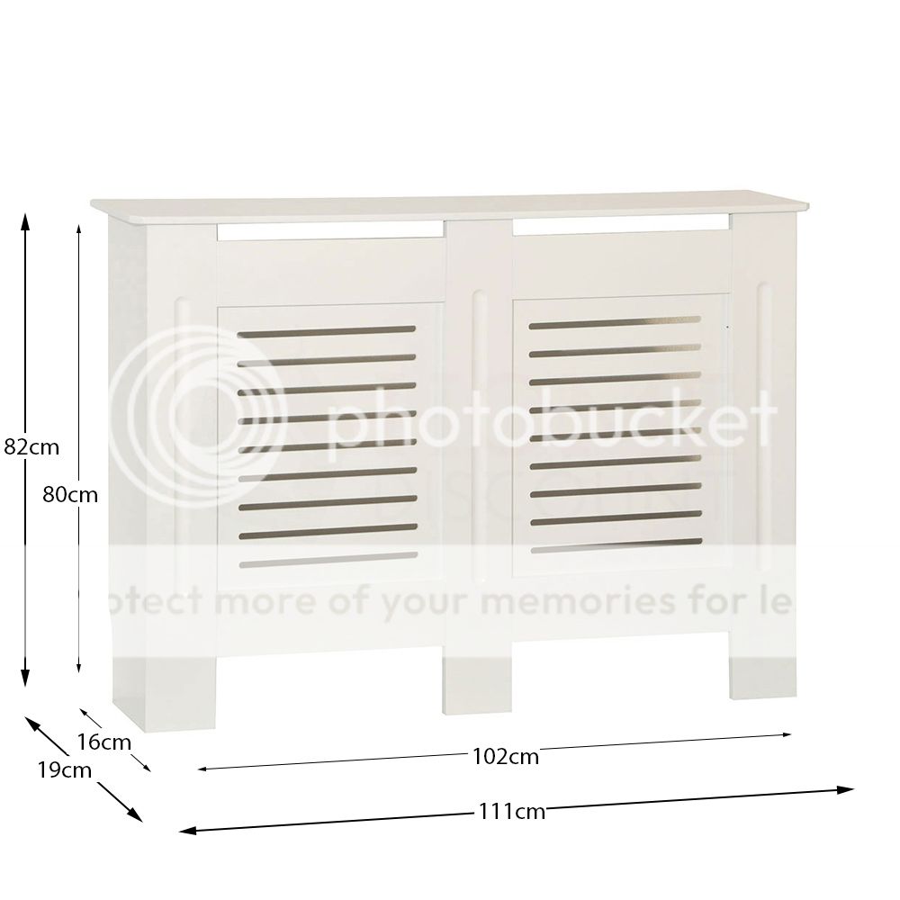 Radiator Cover Milton Modern MDF Wood Horizontal Slat Grill Heat Guard